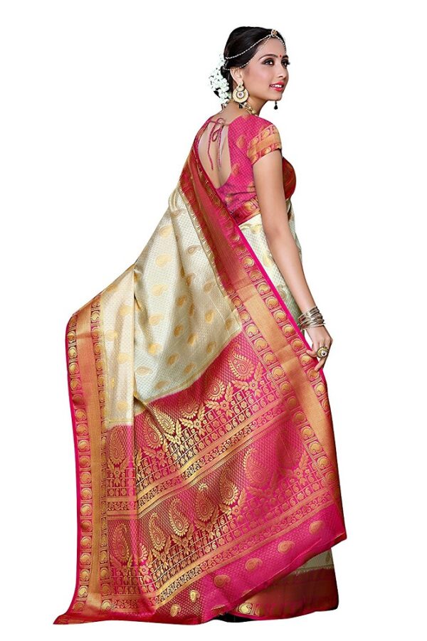 Kanjivaram Style Off White Traditional Art Silk Saree 3