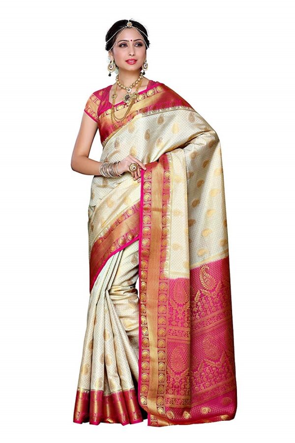 Kanjivaram Style Off White Traditional Art Silk Saree