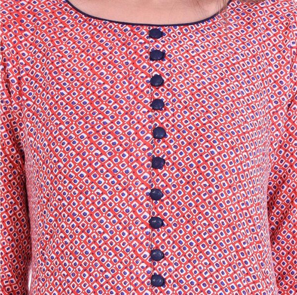 Pink Rayon Anarkali Printed Kurti 3