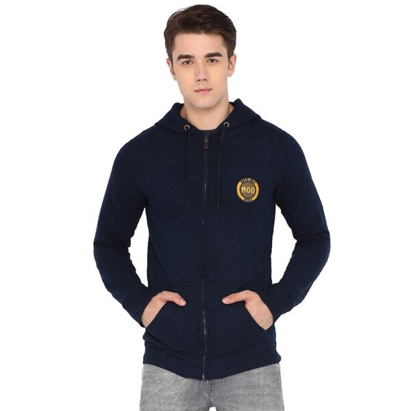 Quilted Fabric Hooded Sweatshirt