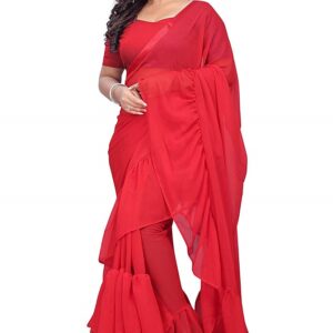 Ruffle Georgette Saree