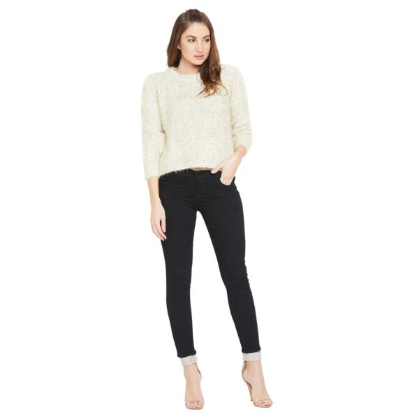 Round Neck Full Sleeve Woolen Top For Women - CAMEY - Image 4