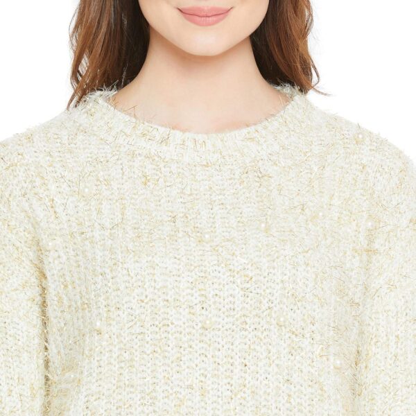 Round Neck Full Sleeve Woolen Top For Women - CAMEY - Image 3