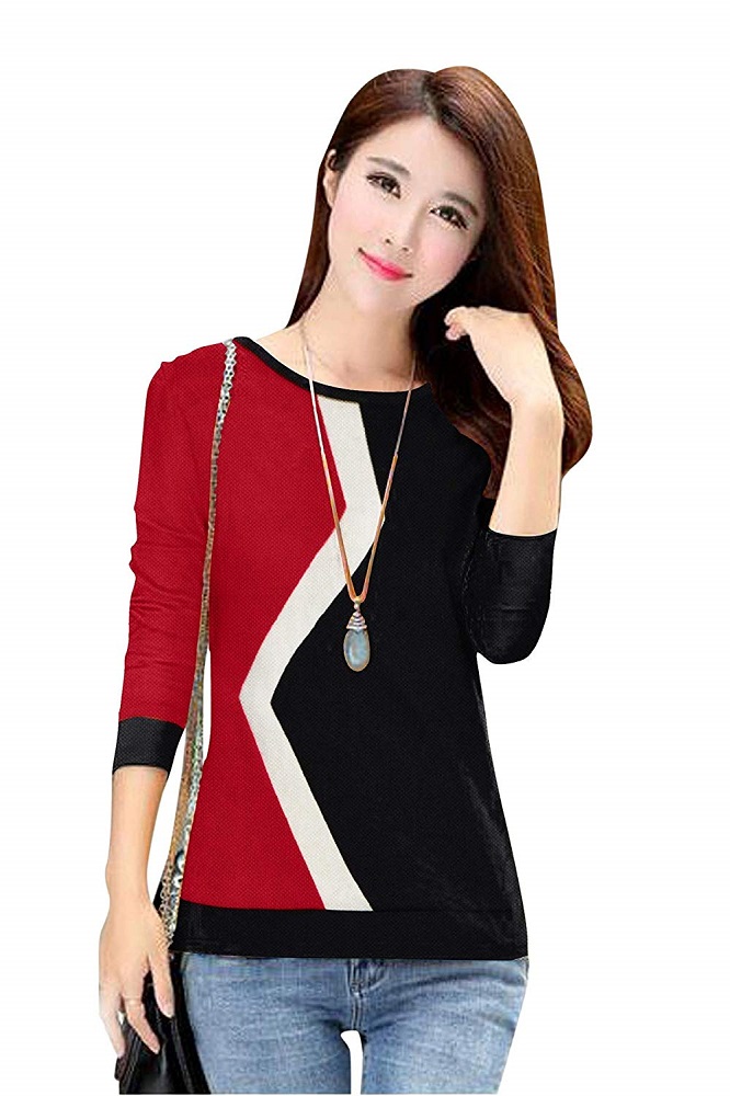 Buy Women's Trendy Imported Stretchable Fabric Plain Full Sleeves T ...