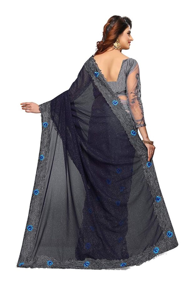 Blue Net Saree 1