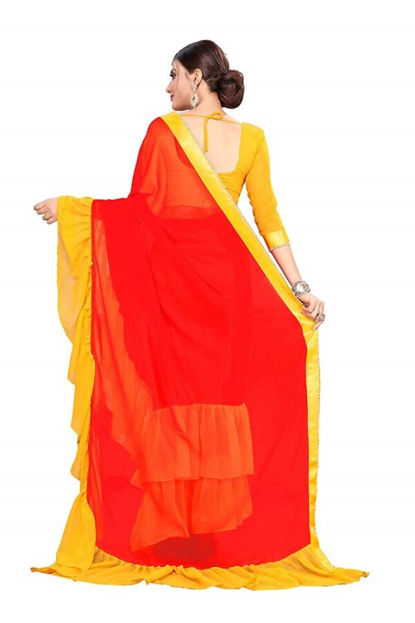 Designer Ruffle Georgette Saree 1