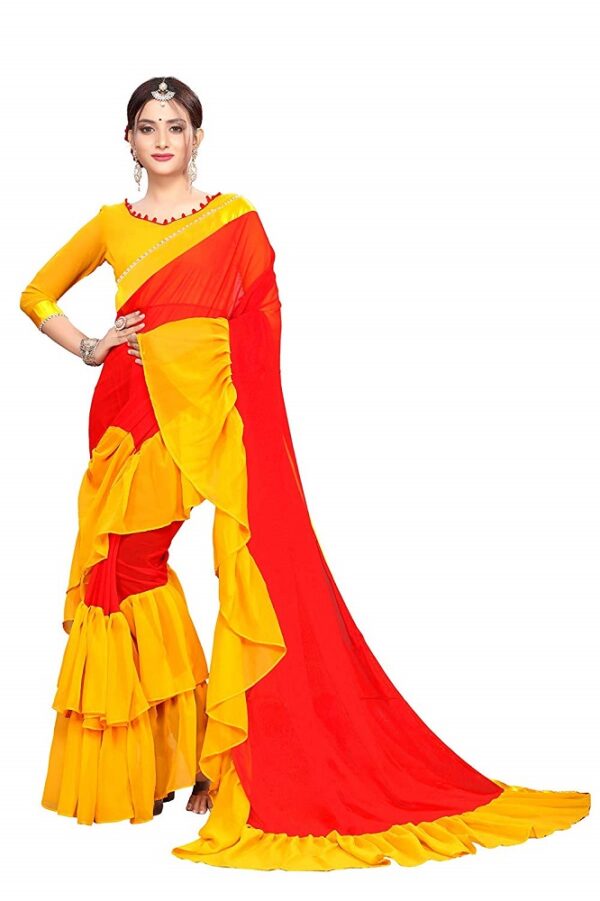 Designer Ruffle Georgette Saree 2