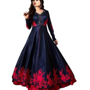 Embroidered Semi Stitched Anarkali Gown