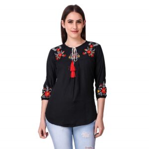 Embroidered Western Cotton Top
