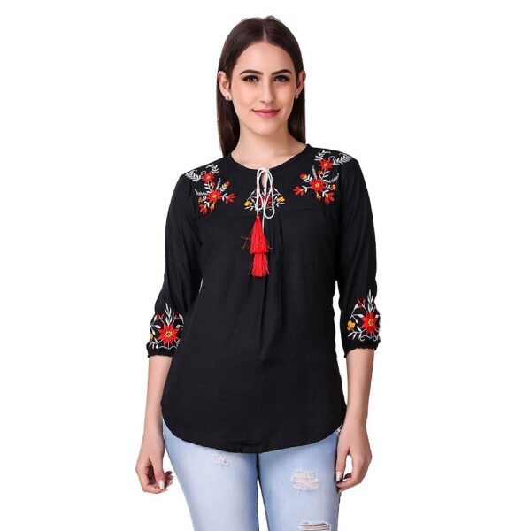 Embroidered Western Cotton Top