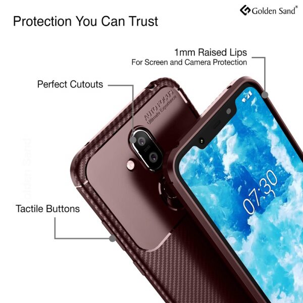 Fibre Shockproof TPU Brown Back Cover 3