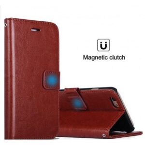 Vivo V5 Plus Brown Leather Wallet Flip Book Back Case Cover 1