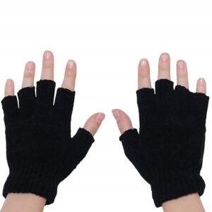 Warm Fabric Unisex Finger Cut Gloves