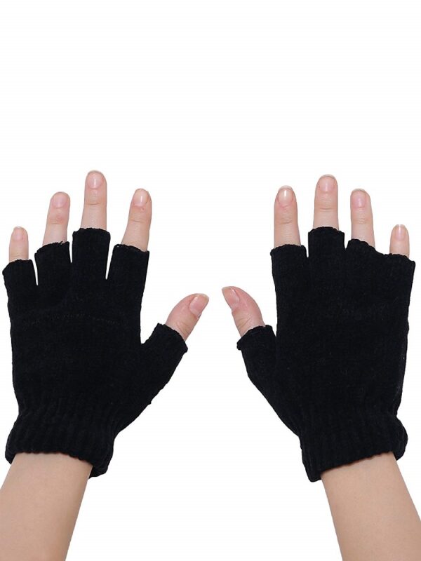 Warm Fabric Unisex Finger Cut Gloves