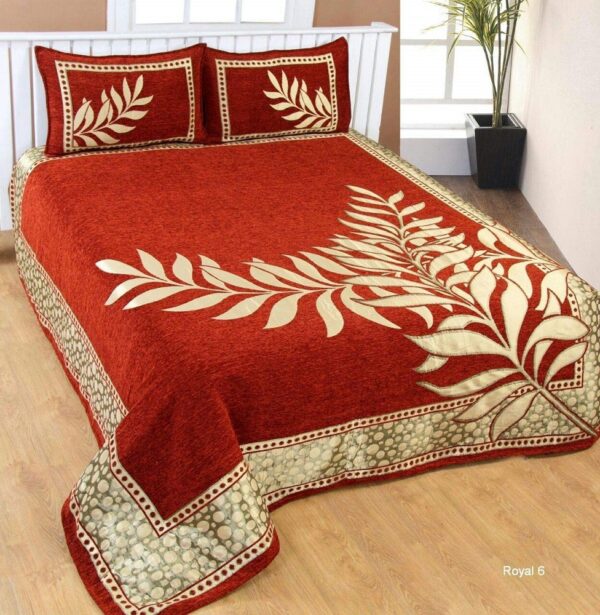 500 TC Chenille Bed Sheet with 2 Pillow Cover