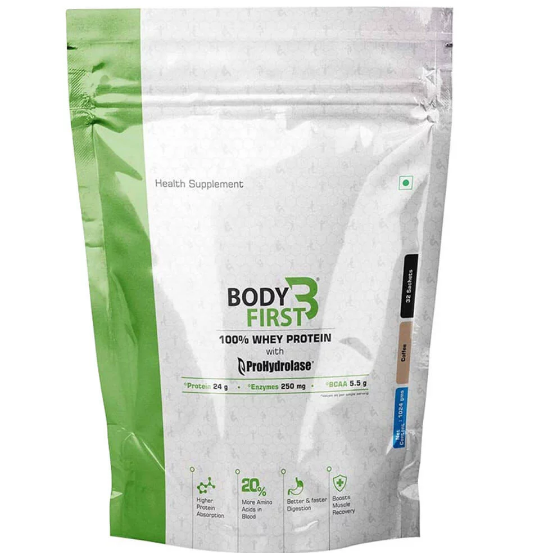 BodyFirst 100% Whey Protein with ProHydrolase, 32 sachets