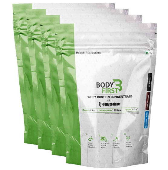 BodyFirst Whey Protein Concentrate with ProHydrolase, 128 sachets