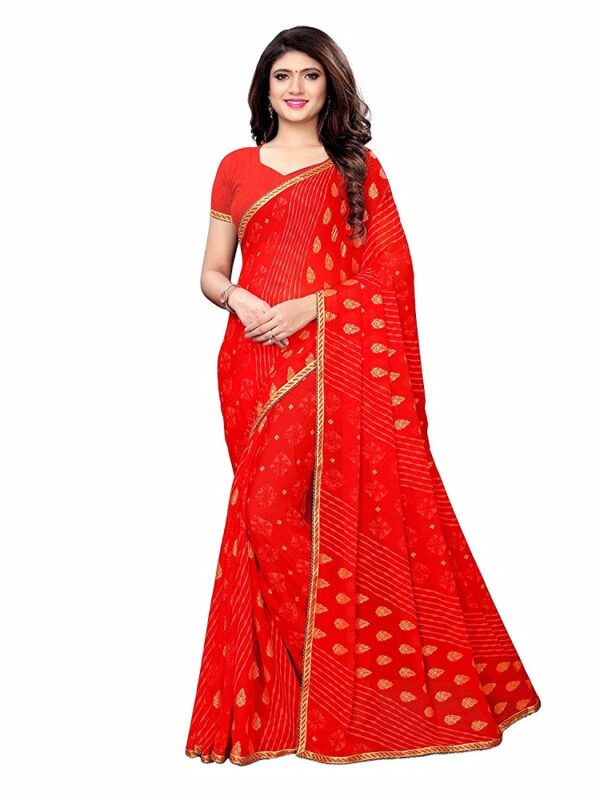 Chiffon Bandhani Border Saree