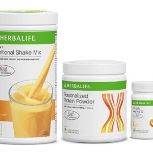 Herbalife Foumula 1 Orange Nutritional Shake Mix + Personalized Protein Powder + Afresh Lemon Energy Drink