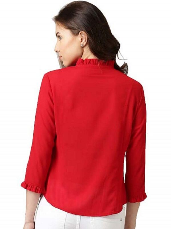 Red Plain Regular fit Top 1