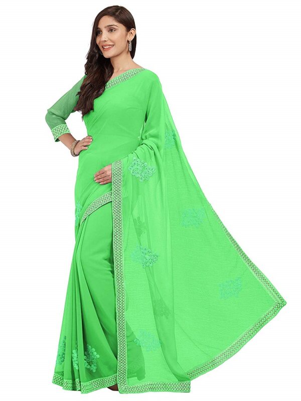 Chiffon Embroidered Saree 1