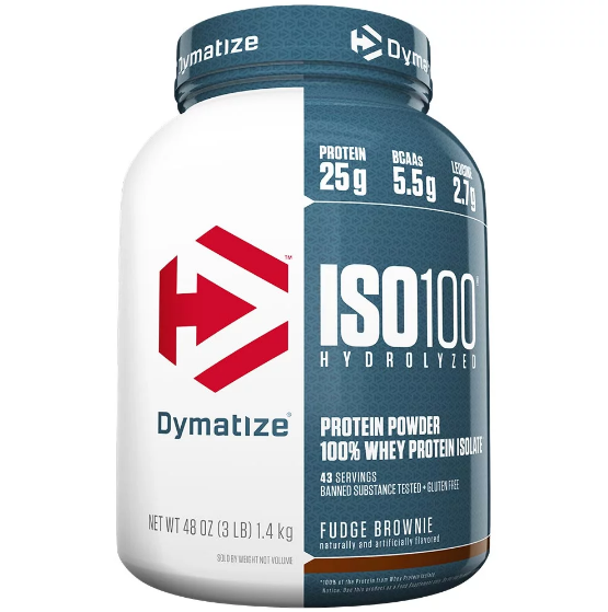 Dymatize Iso-100 Protein, 3 lb Fudge Brownie