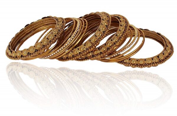 Latest Design Stylish Traditional High Quality Antique Gold Plated Bangles 1