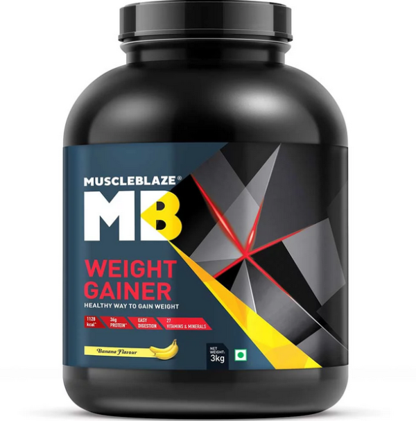 MuscleBlaze Weight Gainer with Added Digezyme, 6.6 lb Banana