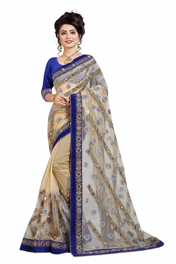 Net Embroidered Saree