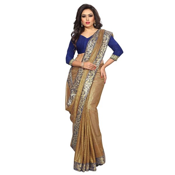 Net Fabric Solid Plain Lace Work Saree