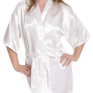 Satin Babydoll Kimono Sexy V-Neck Nightwear Robes