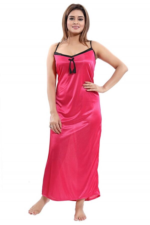 Buy Satin Night with Robe 2Pc Nightwear Set For Women - Two Dots Online ...