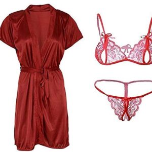 Sexy Babydoll Nighty Robe with Lingerie Set