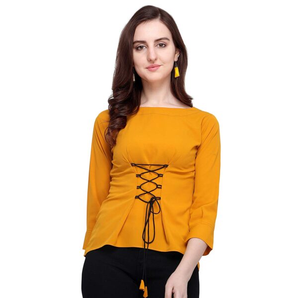 Buy Women's Solid Top With 3/4 Sleeves For Office Wear, Casual Wear - J ...