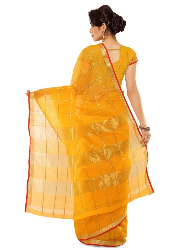 Yellow Cotton Silk Saree 1