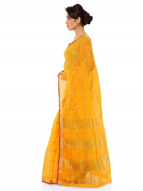 Yellow Cotton Silk Saree 2