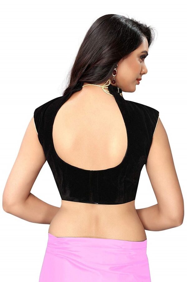 Plain Silk Saree with Designer Blouse 3
