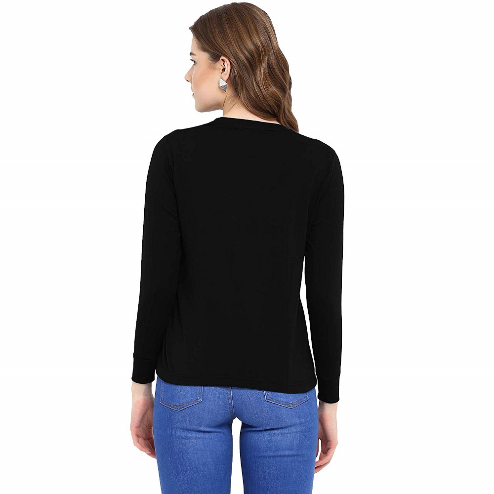 Buy Women's Full Sleeve Cotton Casual Round Neck T-Shirts - CHKOKKO ...