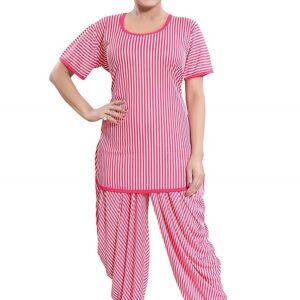 Top and Dhoti Style Bottom Night Suit