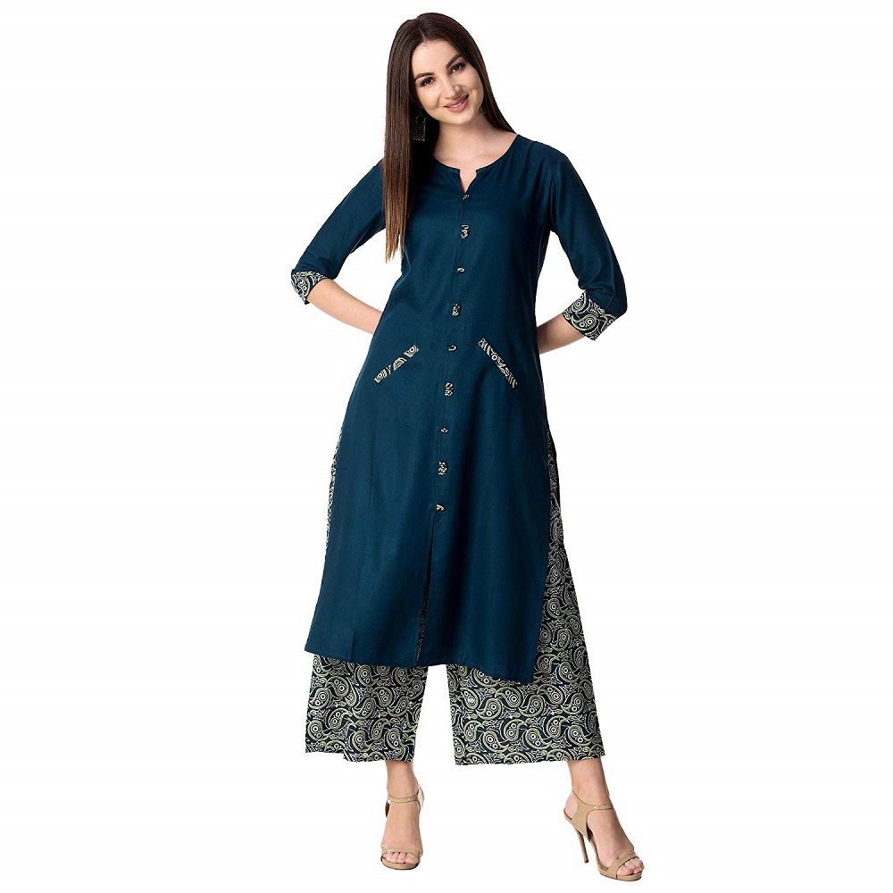 Buy Women's Rayon Kurta With Palazzo Set - Khushal Online at Best Price ...