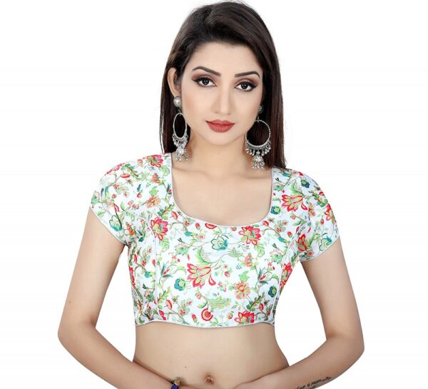 Multi Color Satin Saree Blouse