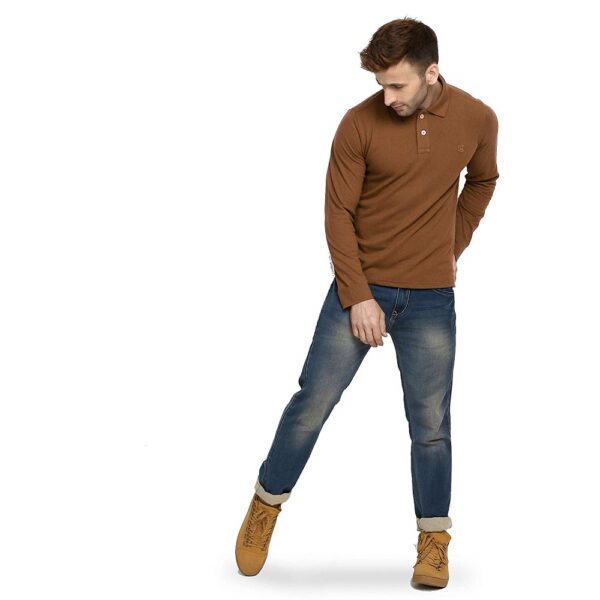 Polo Neck Full Sleeves Cotton T-Shirt 2