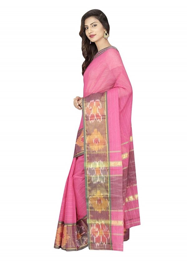 Pure Cotton Pochampally Solid Saree 1