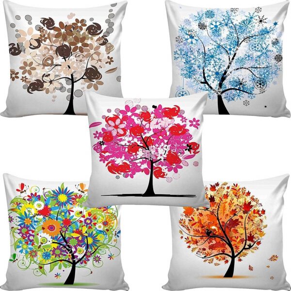 Velvet Designer Floral 3D Digital Print 16 x 16 Set of 5 Cushion Covers