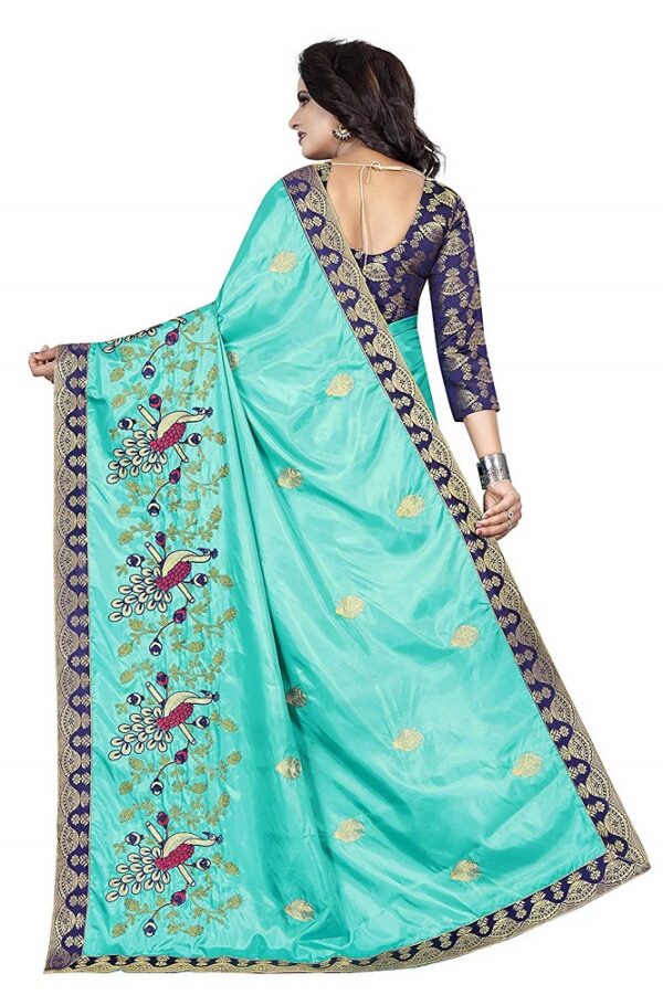 Paper Silk Fabric Ari Embroidery Work Saree 1