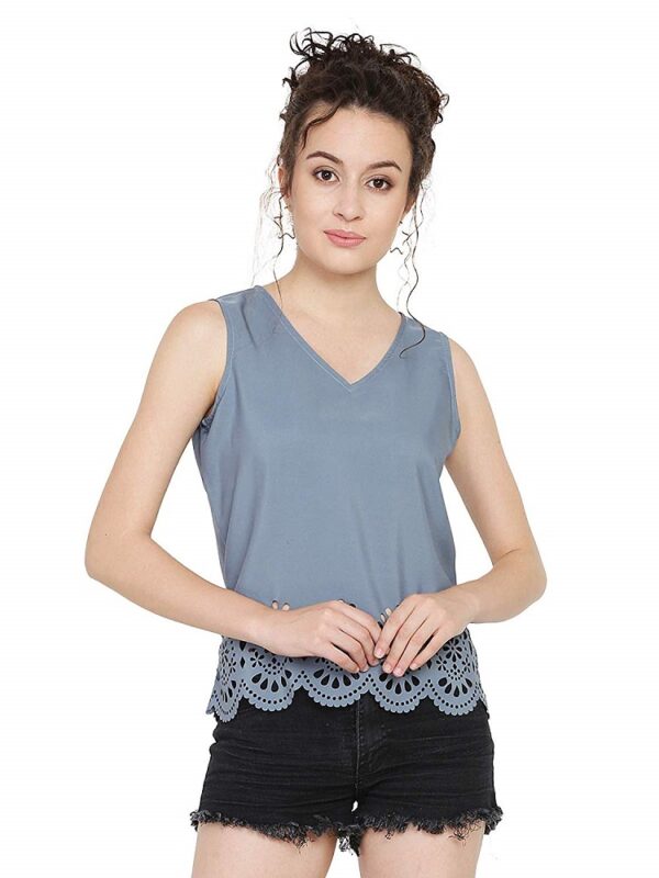 V-Neck Sleeveless Solid Top