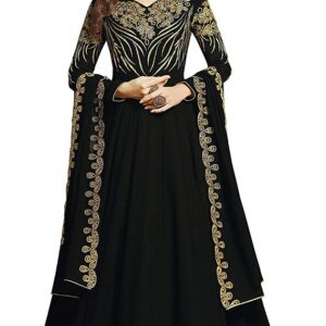 Georgette Anarkali Embroidered Semi-Stitched Salwar Suit