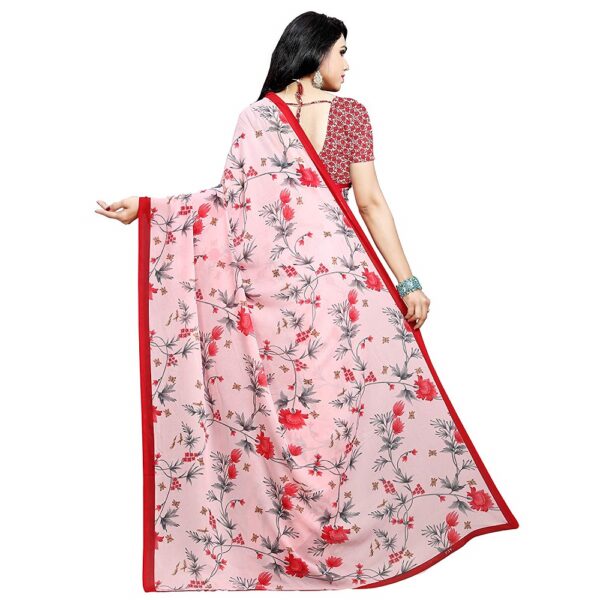 Pink Color Faux Georgette Saree 1